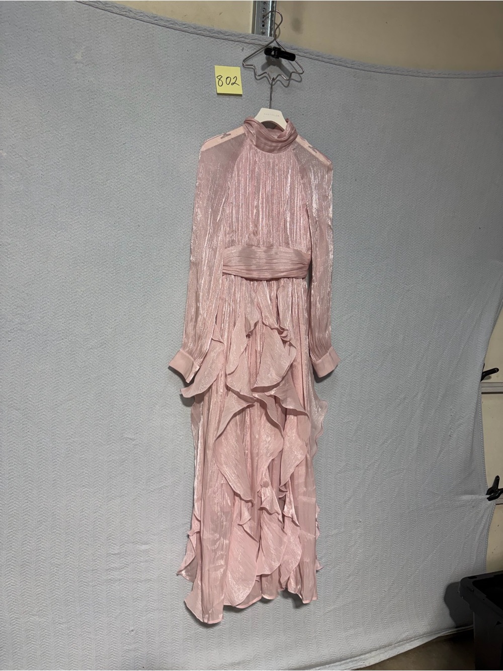 Anewsta Pink Ruffle Maxi Dress S NWT